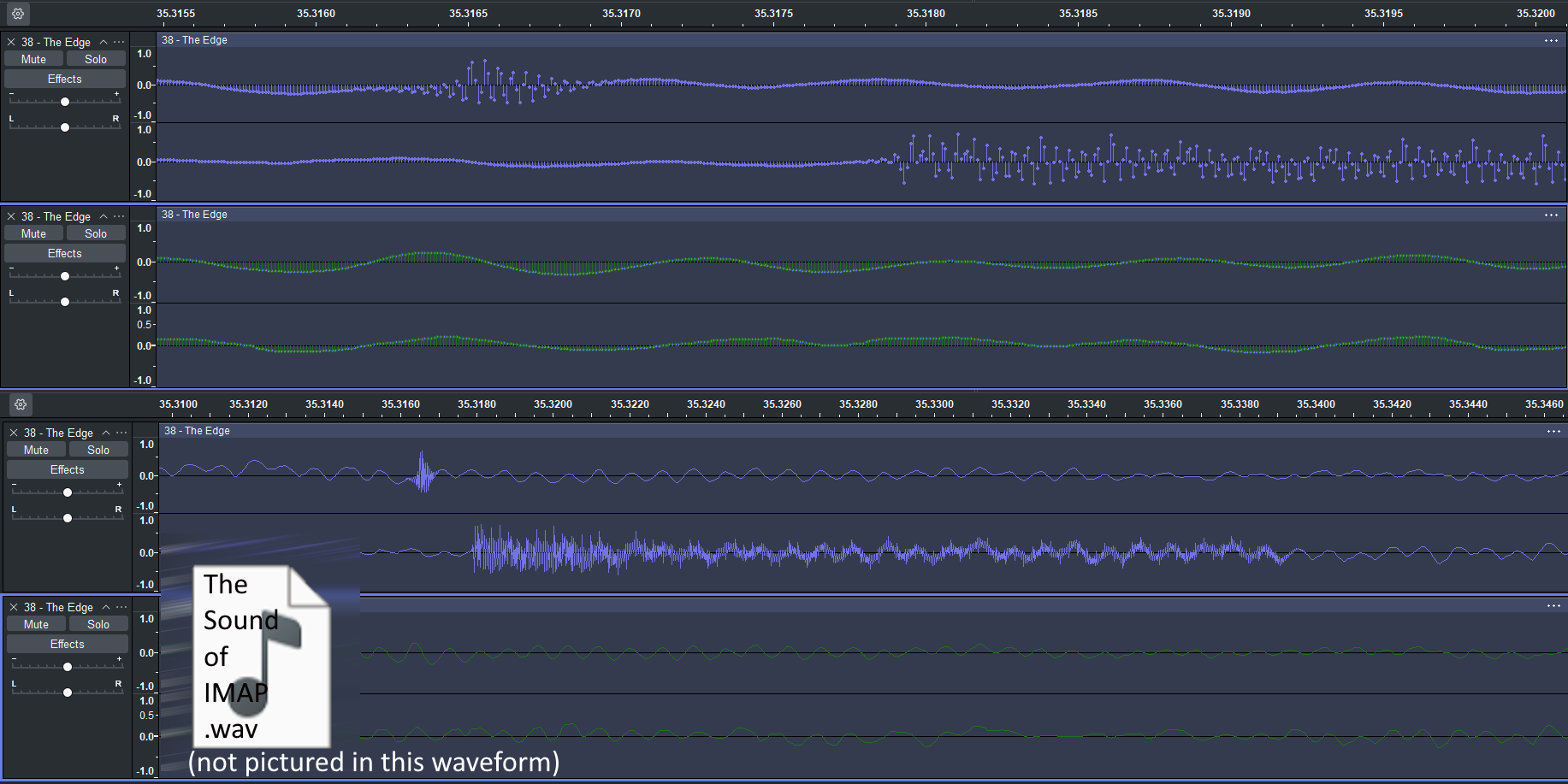 Some Audacity stems showing corrupted audio versus fixed audio