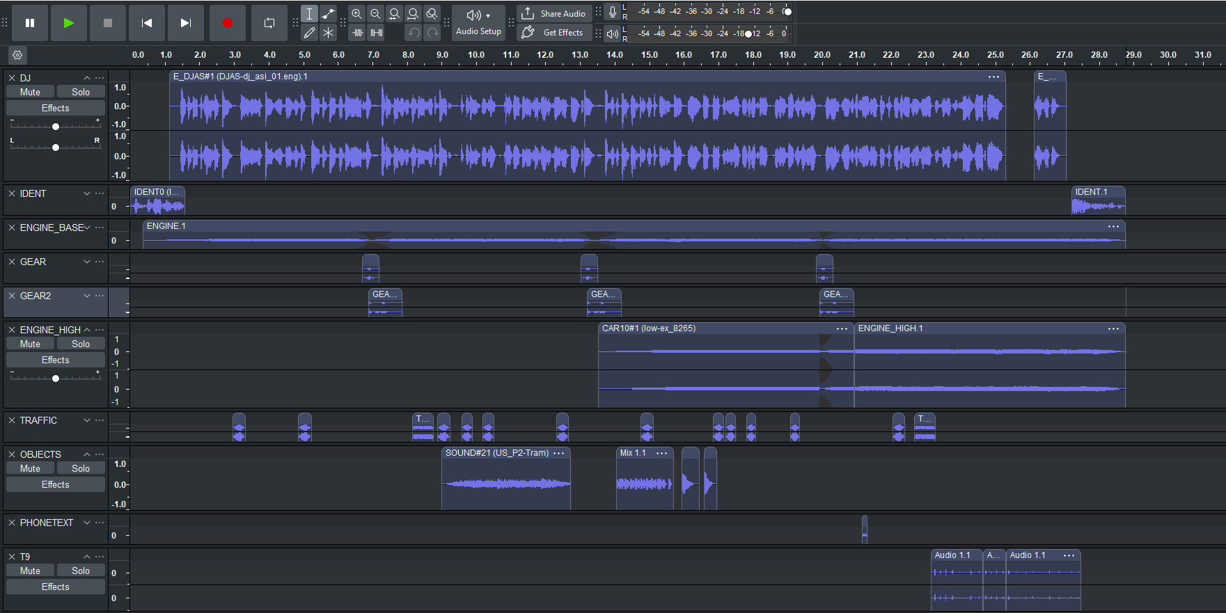 More Audacity stems and waveforms
