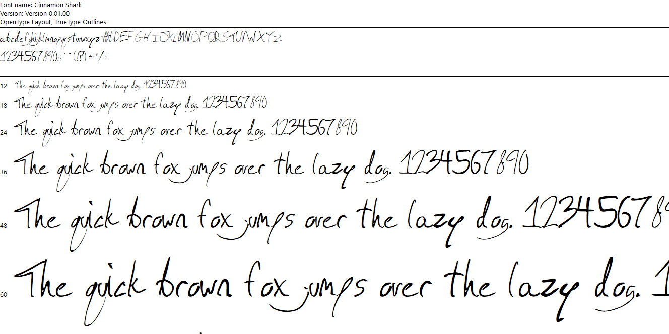 An install window showing my custom handwriting font