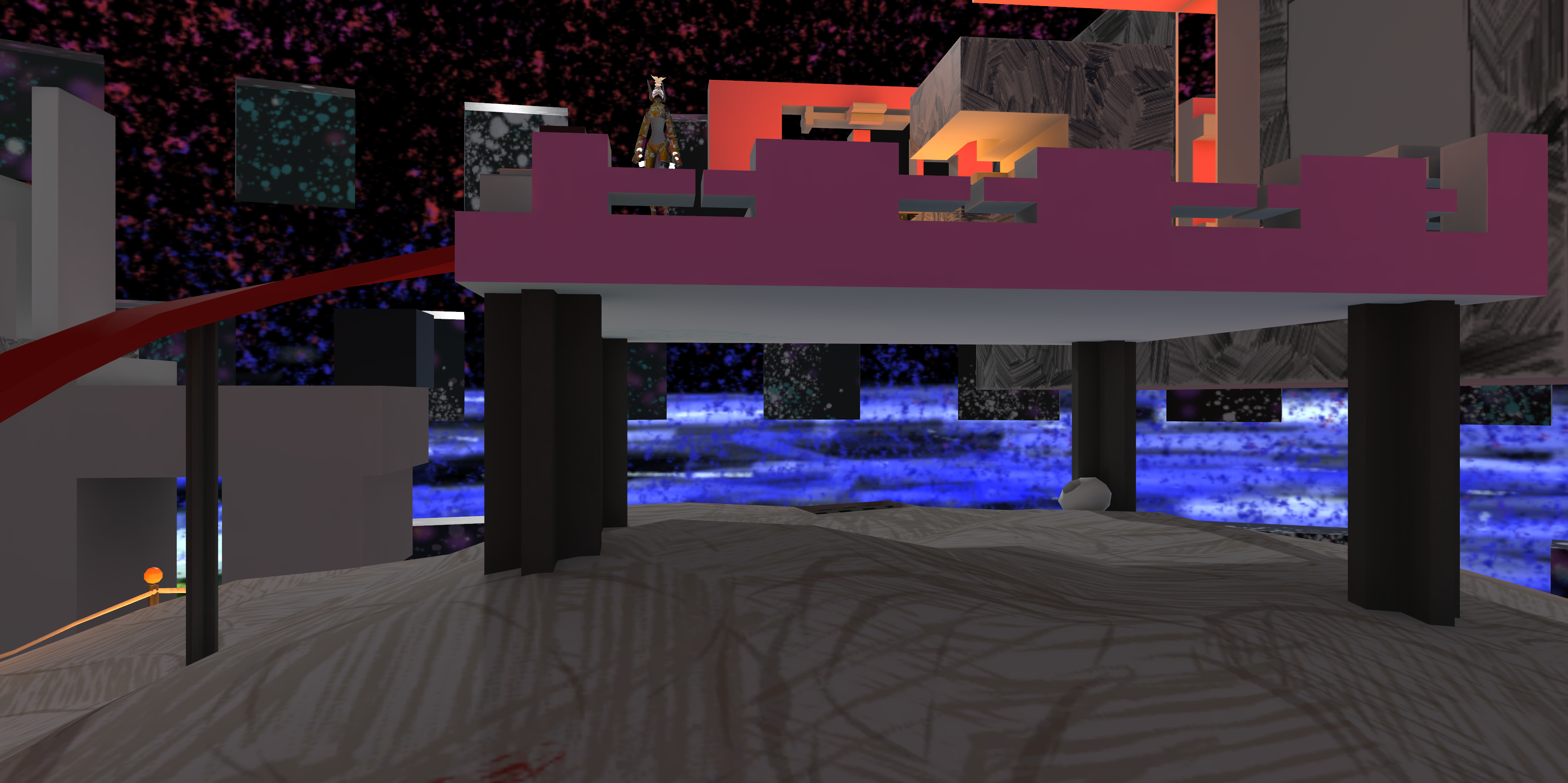 The main event, a VRChat world shown ingame that I worked on