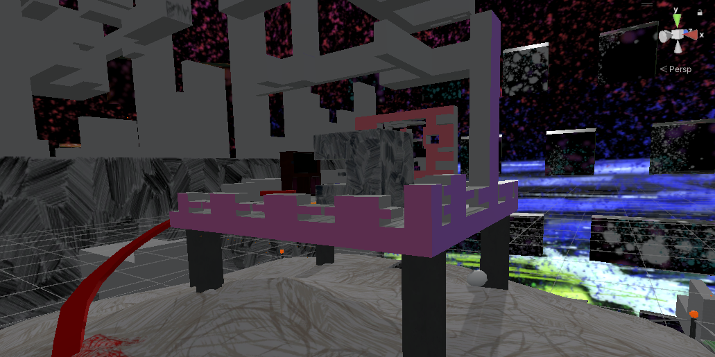 Another Unity screenshot showcasing some of the background texturing, and how outer walls are painted