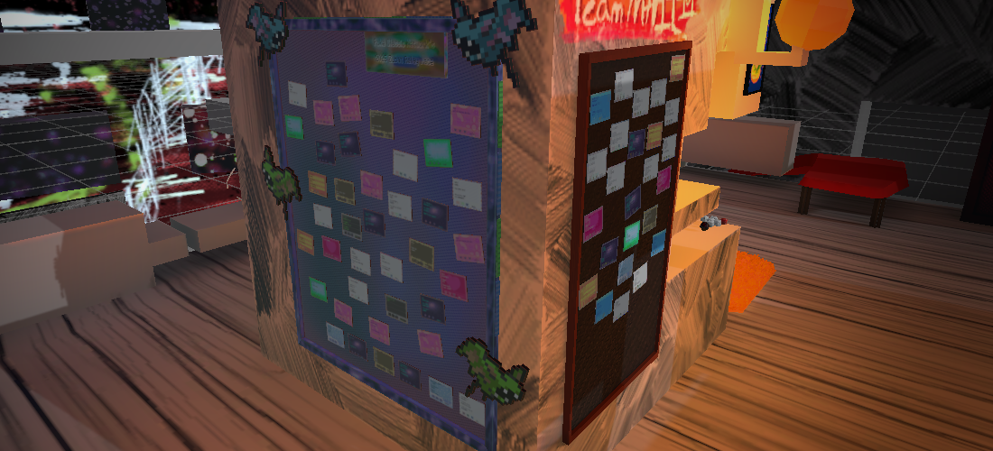 A Unity screenshot putting emphasis on the new mail board adorned with Zubats