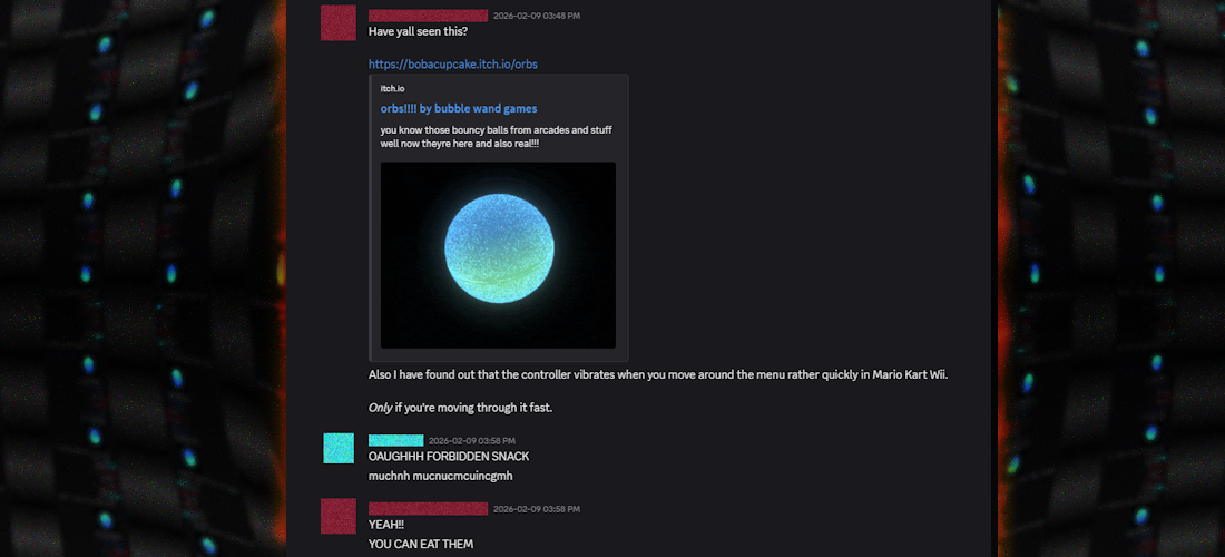 A centered screenshot of my group chat talking about a web toy