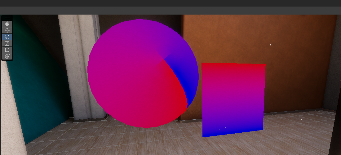 A basic example of a shader in Unity that performs linear interpolation of two colors on an object, creating a gradient