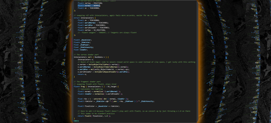 A centered screenshot of some shader code