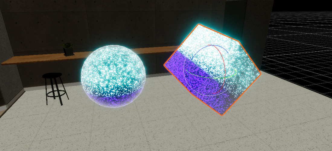 Some very intense but uniform cyan sparkles