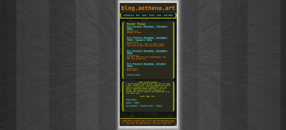 The homepage for my blog, shown in mobile layout